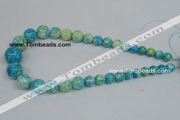 CRF112 15.5 inches 10mm - 20mm round dyed rain flower stone beads