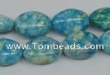 CRF126 15.5 inches 13*18mm oval dyed rain flower stone beads