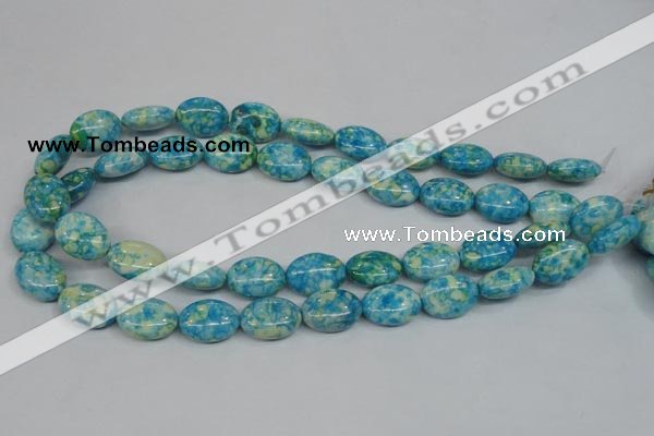 CRF126 15.5 inches 13*18mm oval dyed rain flower stone beads