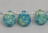 CRF148 Top-drilled 13*18mm flat teardrop dyed rain flower stone beads