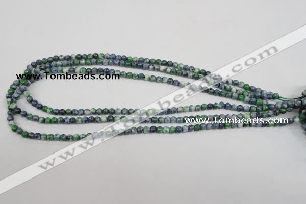 CRF150 15.5 inches 4mm round dyed rain flower stone beads wholesale