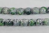 CRF151 15.5 inches 6mm round dyed rain flower stone beads wholesale