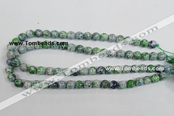 CRF151 15.5 inches 6mm round dyed rain flower stone beads wholesale