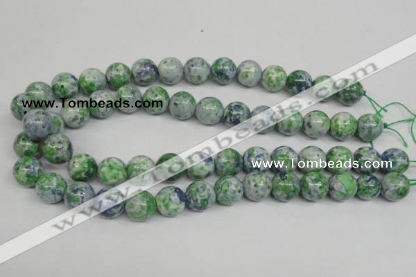 CRF154 15.5 inches 12mm round dyed rain flower stone beads wholesale