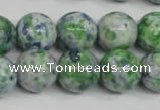 CRF155 15.5 inches 14mm round dyed rain flower stone beads wholesale