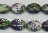 CRF18 15.5 inches 13*18mm oval dyed rain flower stone beads wholesale