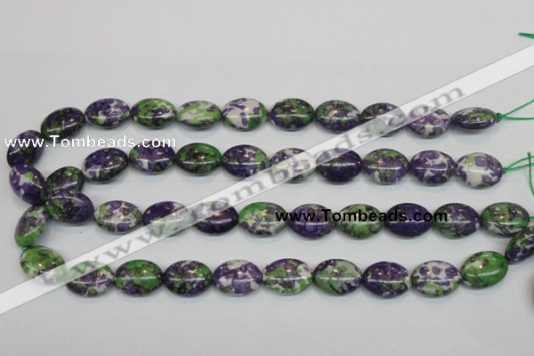 CRF18 15.5 inches 13*18mm oval dyed rain flower stone beads wholesale