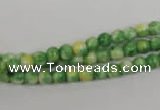 CRF180 15.5 inches 4mm round dyed rain flower stone beads wholesale