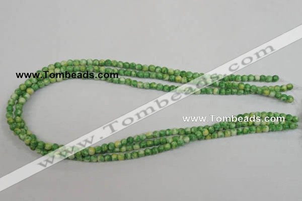 CRF180 15.5 inches 4mm round dyed rain flower stone beads wholesale