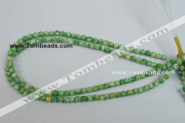 CRF181 15.5 inches 6mm round dyed rain flower stone beads wholesale