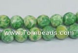 CRF183 15.5 inches 10mm round dyed rain flower stone beads wholesale