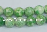 CRF184 15.5 inches 12mm round dyed rain flower stone beads wholesale