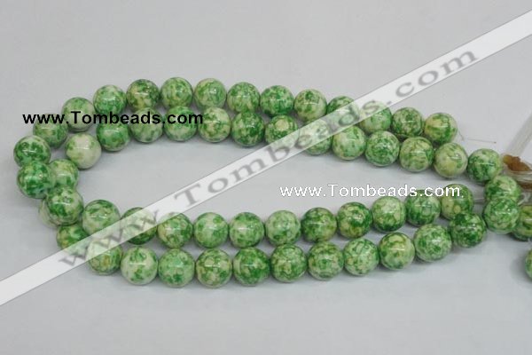 CRF185 15.5 inches 14mm round dyed rain flower stone beads wholesale