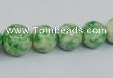 CRF192 15.5 inches 10mm - 20mm round dyed rain flower stone beads