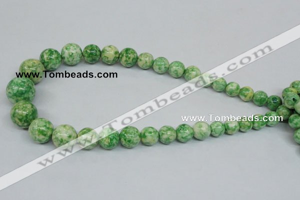 CRF192 15.5 inches 10mm - 20mm round dyed rain flower stone beads