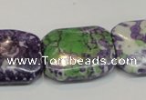 CRF20 15.5 inches 20*26mm rectangle dyed rain flower stone beads