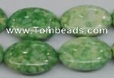 CRF208 15.5 inches 18*25mm oval dyed rain flower stone beads