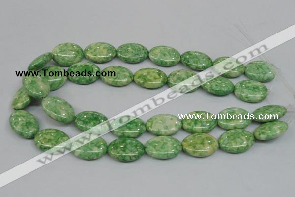 CRF208 15.5 inches 18*25mm oval dyed rain flower stone beads