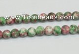 CRF21 15.5 inches 4mm round dyed rain flower stone beads wholesale