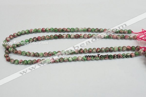 CRF21 15.5 inches 4mm round dyed rain flower stone beads wholesale