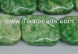 CRF225 15.5 inches 20*26mm rectangle dyed rain flower stone beads