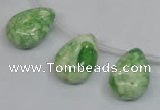 CRF228 Top-drilled 13*18mm flat teardrop dyed rain flower stone beads