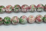 CRF24 15.5 inches 10mm round dyed rain flower stone beads wholesale