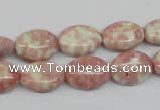 CRF263 15.5 inches 10*14mm oval dyed rain flower stone beads
