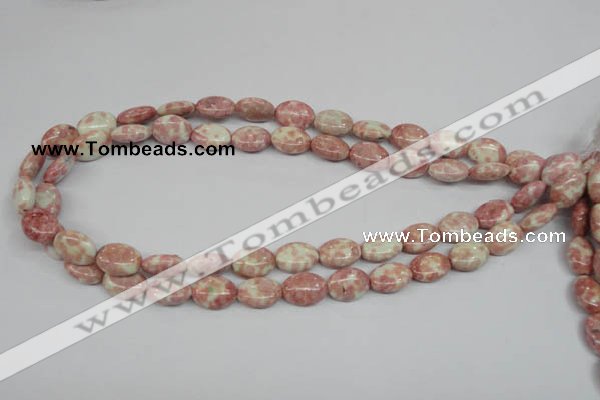 CRF263 15.5 inches 10*14mm oval dyed rain flower stone beads