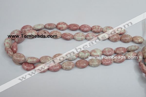 CRF265 15.5 inches 13*18mm oval dyed rain flower stone beads
