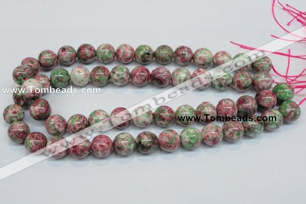 CRF27 15.5 inches 16mm round dyed rain flower stone beads wholesale