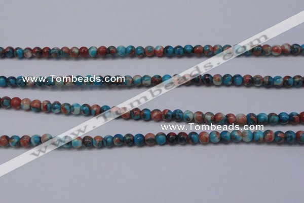 CRF270 15.5 inches 3mm round dyed rain flower stone beads