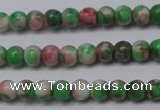 CRF271 15.5 inches 3mm round dyed rain flower stone beads