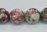 CRF28 15.5 inches 18mm round dyed rain flower stone beads wholesale