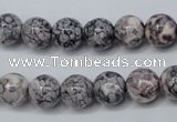 CRF282 15.5 inches 8mm round dyed rain flower stone beads