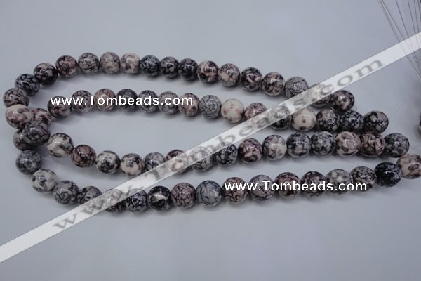 CRF284 15.5 inches 12mm round dyed rain flower stone beads