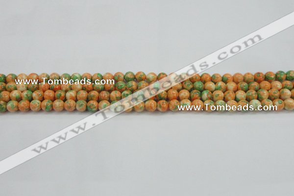 CRF307 15.5 inches 4mm round dyed rain flower stone beads wholesale