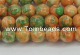 CRF309 15.5 inches 8mm round dyed rain flower stone beads wholesale