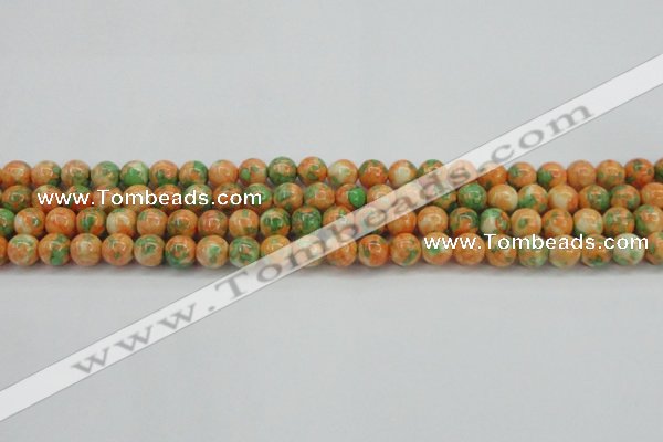 CRF309 15.5 inches 8mm round dyed rain flower stone beads wholesale