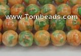 CRF310 15.5 inches 10mm round dyed rain flower stone beads wholesale
