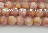 CRF315 15.5 inches 6mm round dyed rain flower stone beads wholesale