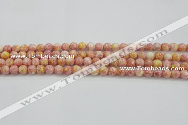 CRF315 15.5 inches 6mm round dyed rain flower stone beads wholesale