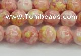 CRF317 15.5 inches 10mm round dyed rain flower stone beads wholesale