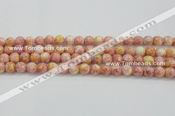 CRF318 15.5 inches 12mm round dyed rain flower stone beads wholesale