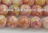 CRF319 15.5 inches 14mm round dyed rain flower stone beads wholesale