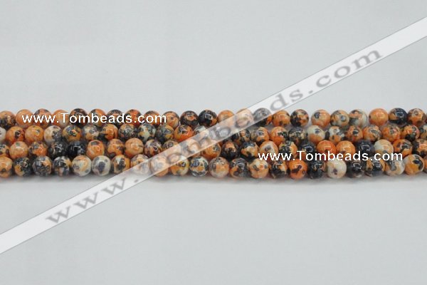 CRF322 15.5 inches 6mm round dyed rain flower stone beads wholesale