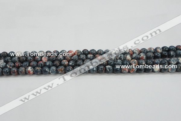 CRF329 15.5 inches 6mm round dyed rain flower stone beads wholesale