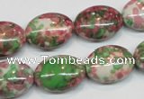 CRF33 15.5 inches 13*18mm oval dyed rain flower stone beads wholesale