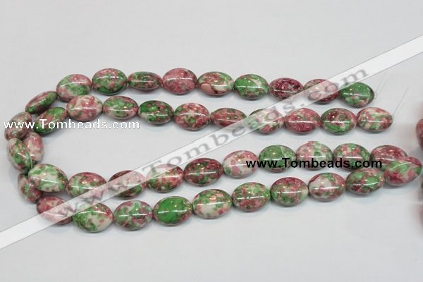 CRF33 15.5 inches 13*18mm oval dyed rain flower stone beads wholesale