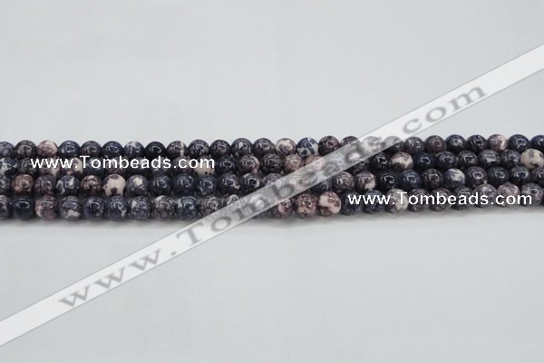 CRF335 15.5 inches 4mm round dyed rain flower stone beads wholesale